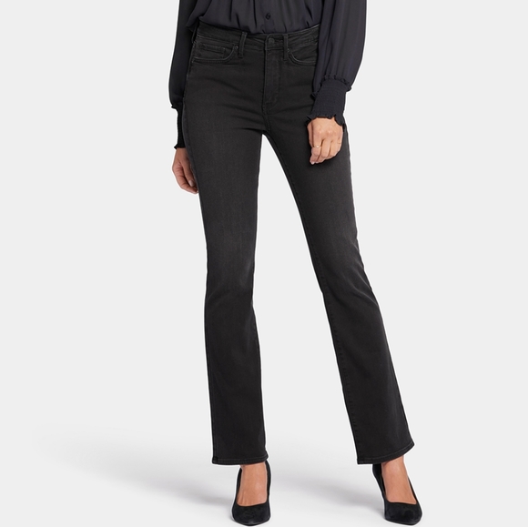 NYDJ Slim Bootcut PBNQ2880 Black Rins Black Jeans Size 16P - Picture 1 of 16